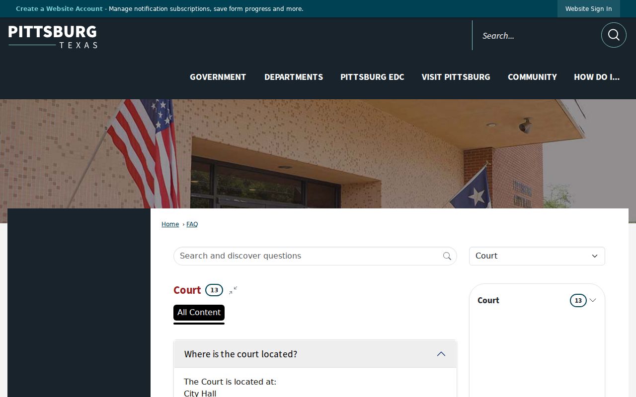 Pittsburg Municipal Court appearance and accessibility guidance